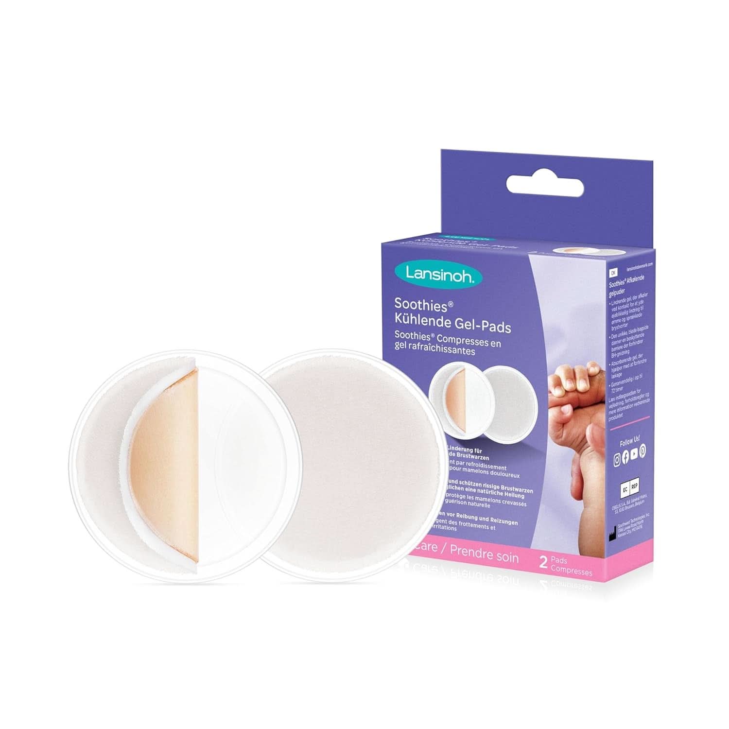 Lansinoh Soothies Kühlende Gel-Pads - 2 kusy - Beruhigen Und Schützen Schmerzende & Rissige Brustwarzen - Ermöglichen Natürliche Heilung, Damit Mütter Weiter Stillen Können Příslušenství Jídlo a kojení Bebe Naty Shop