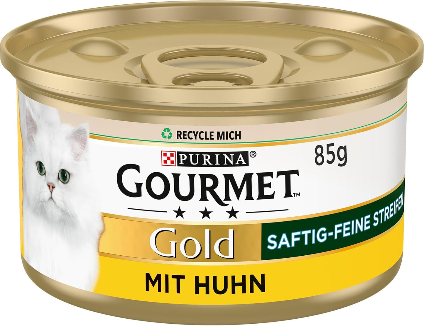 Gurmánské zlaté šťavnaté jemné proužky, mokré krmivo pro kočky s kuřecím masem, balení 12 ks (12 x 85 g)