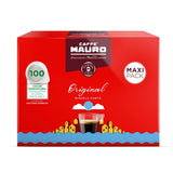 Caffè Mauro Torrefazione Kaffee Kompostierbare Pods, Recyclebare Verpackung, Original Mischung - 100 stück - Intensität 10/10 - Kompatibilní s ESE System Papier Pads 44 mm