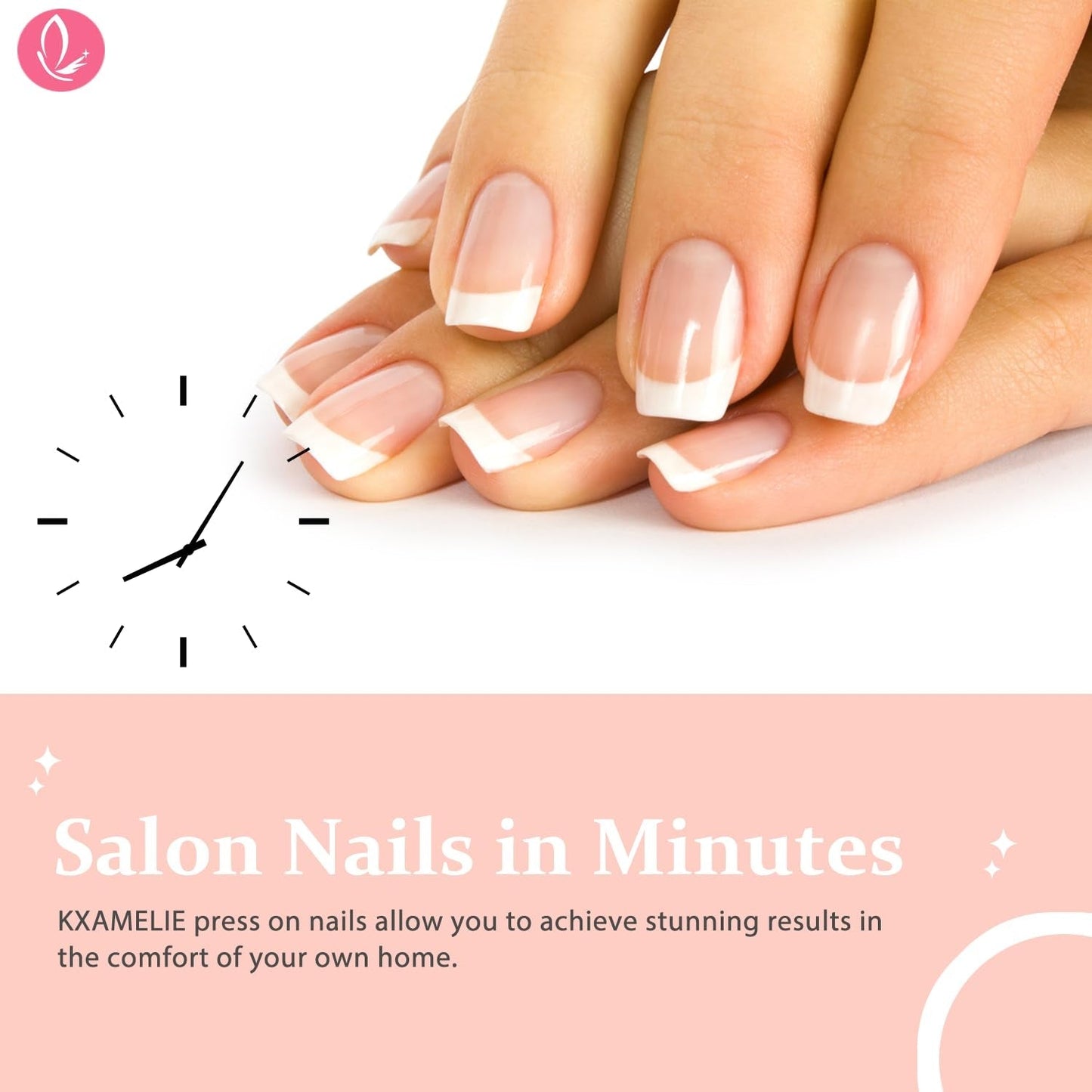 Dlouhé francouzské tipy Zlaté třpytivé lepidlo na dlouhé čtvercové nehty Glitter French Tip Sada umělých nehtů čtvercové umělé nehty pro ženy 24ks