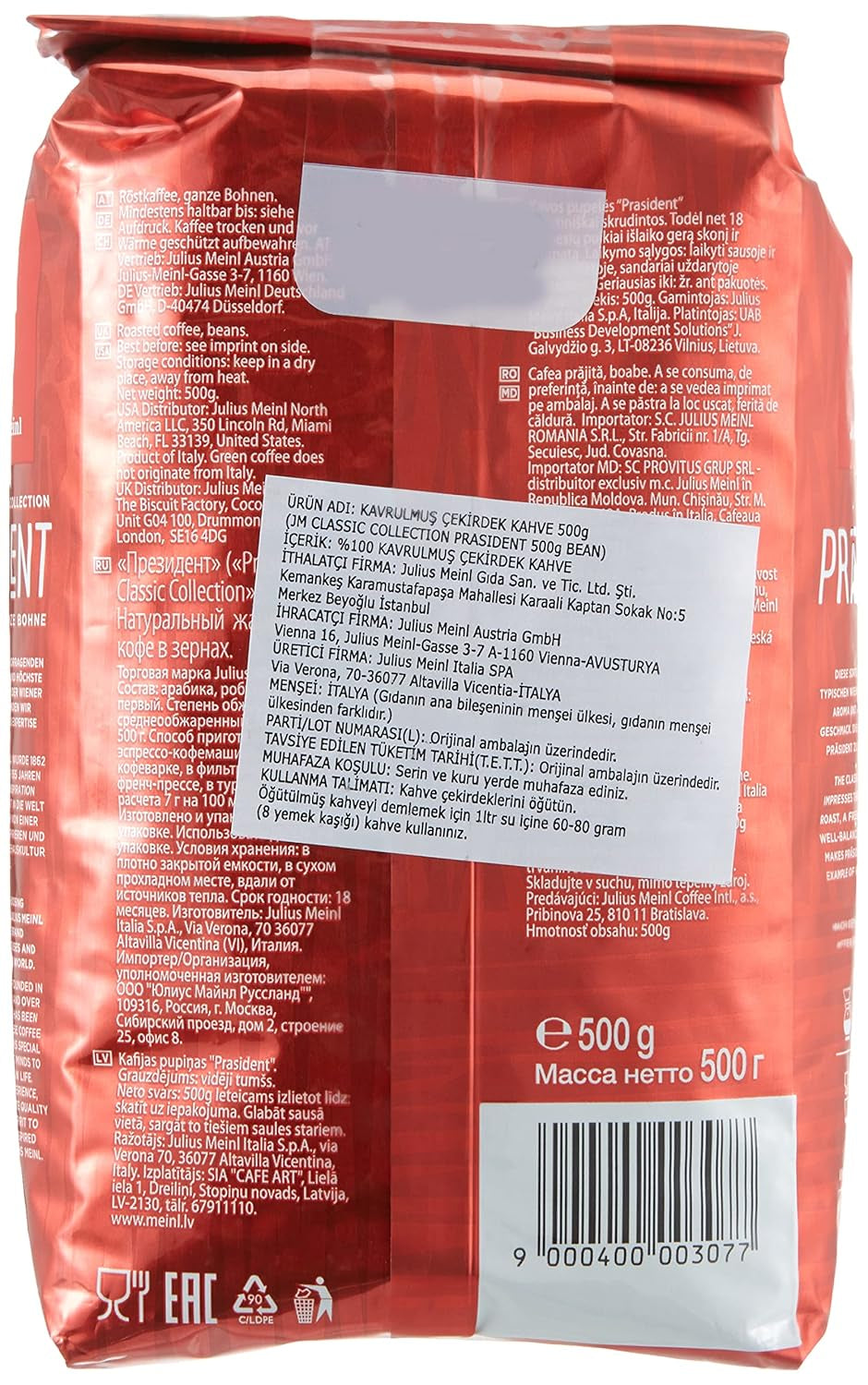 President celé balení fazolí po 2 (2 x 500 g)