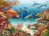 Dětské puzzle Ravensburger 13411 - Mořská stvoření na korálovém útesu - Proč? Proč? Proč? Puzzle 150 dílků XXL + vědomostní plakát, pro děti od 7 let Puzzle Naty Shop