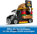 Stavebnice LEGO City Burger Truck s autíčkem pro děti od 5 let, minifigurkou potravinového vozíku a příslušenstvím, zábavným dárkem pro chlapce a dívky 60404 Stavebnice Besuche den LEGO-Store