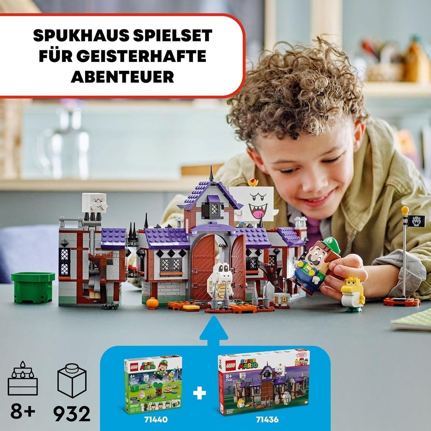 LEGO Super Mario King Buu Huu's Haunted House Kids Sběratelská sada Haunted House Nintendo s dárkem Baby Yoshi pro chlapce, dívky a hráče Věk 8+ 71436 Stavebnice Besuche den LEGO-Store