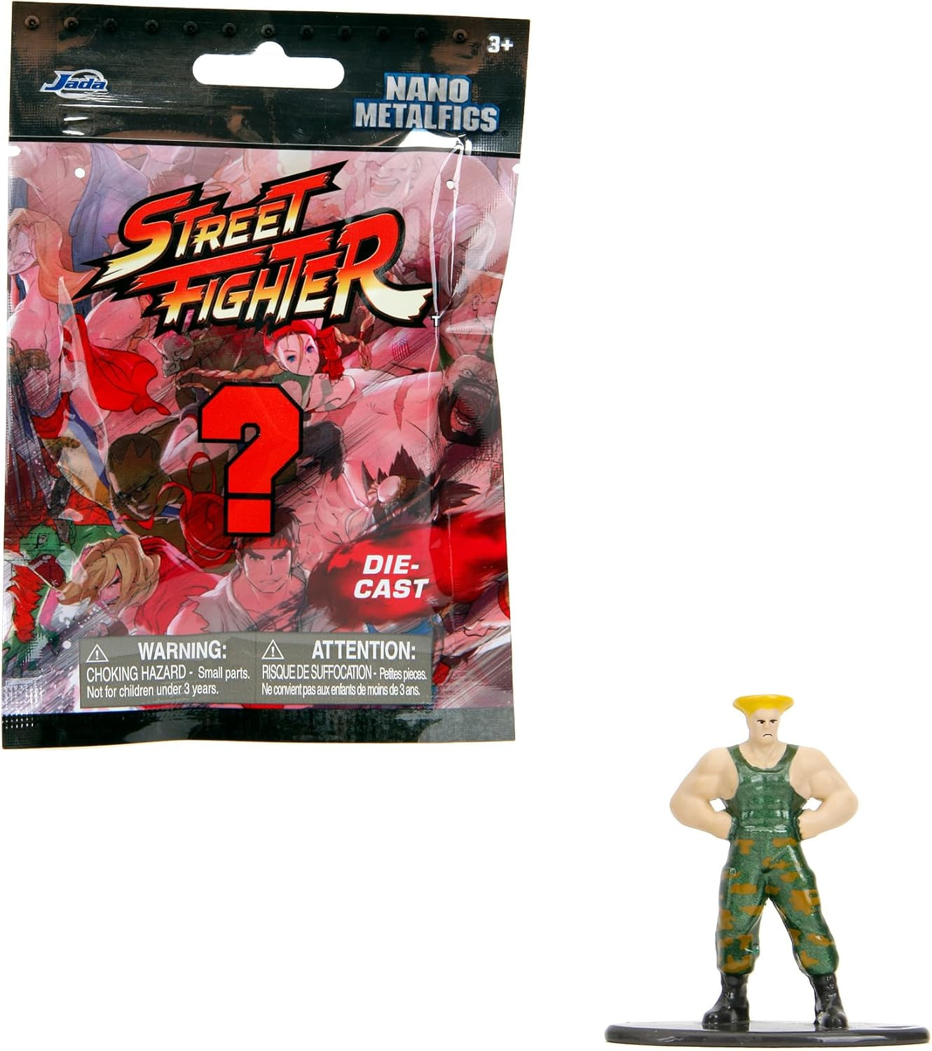 Figurka Jada Toys Street Fighter (1X Mystery Fig in Blind Pack) - Detailní sběratelská figurka Nano (4 cm), 1 ze 13 kovových figurek Street Fighter pro fanoušky a sběratele ve věku 3+, vlna 1 Akční figurky Naty Shop