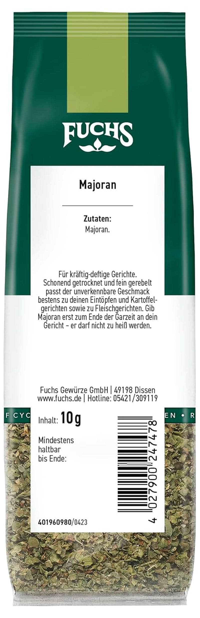 Fuchs - Majoránka, 10 gramů Condiments Naty Shop