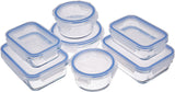 Amazon Basics Skleněné dózy na potraviny s víkem 20 balení (10 dóz + 10 víček) BPA Free Clear Blue Food Storage Box Naty Shop 14 Pack Single