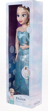 Disney Frozen Playdate Elsa Giant Doll 80 cm od Jakks Pacific Plně kloubová panenka s 11 kloubovými body, včetně kartáče na vlasy a příslušenství