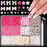 GZMAYUEN 920Pcs Zlatá Stříbrná Perlen s plochým zády pro nehty, Halbrunde Weiße Beige Perlen na nehty, Kleine Halbrunde Perlen s plochým zadním dílem Für DIY Nail Art Decor