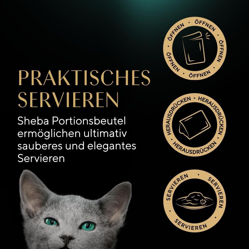 Sheba mokré krmivo pro koťata, v různých sáčcích, s lososem (MSC) a kuřecím masem v omáčce, multipack 40x85g