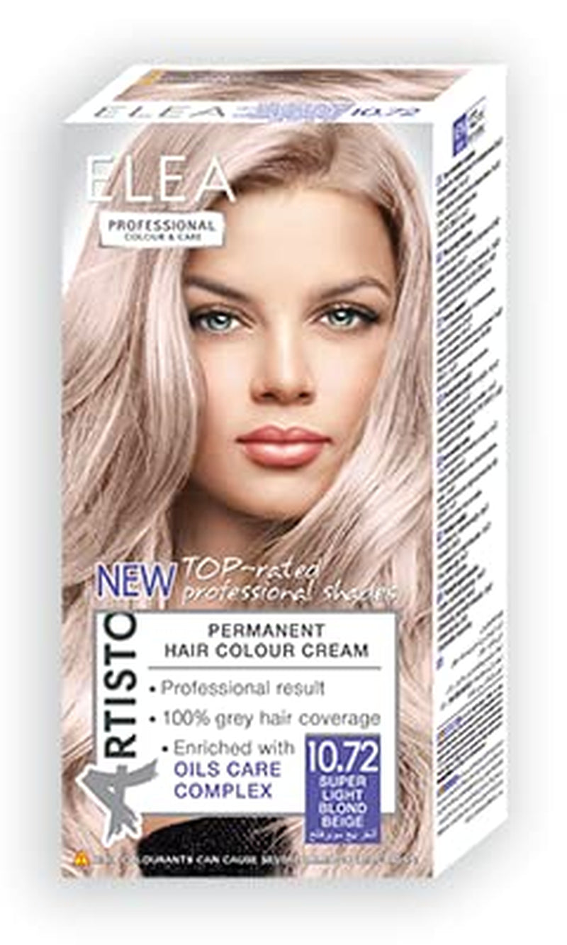 Color & Care permanentní barva na vlasy 120ml, profesionální výsledek, krytí šedivých vlasů, obohaceno o komplexy olejové péče-Dlouhotrvající barva na vlasy (10,1 Super Light Ash Blonde) Naty Shop Hair Dye 10,72 Super Light Blonde Beige