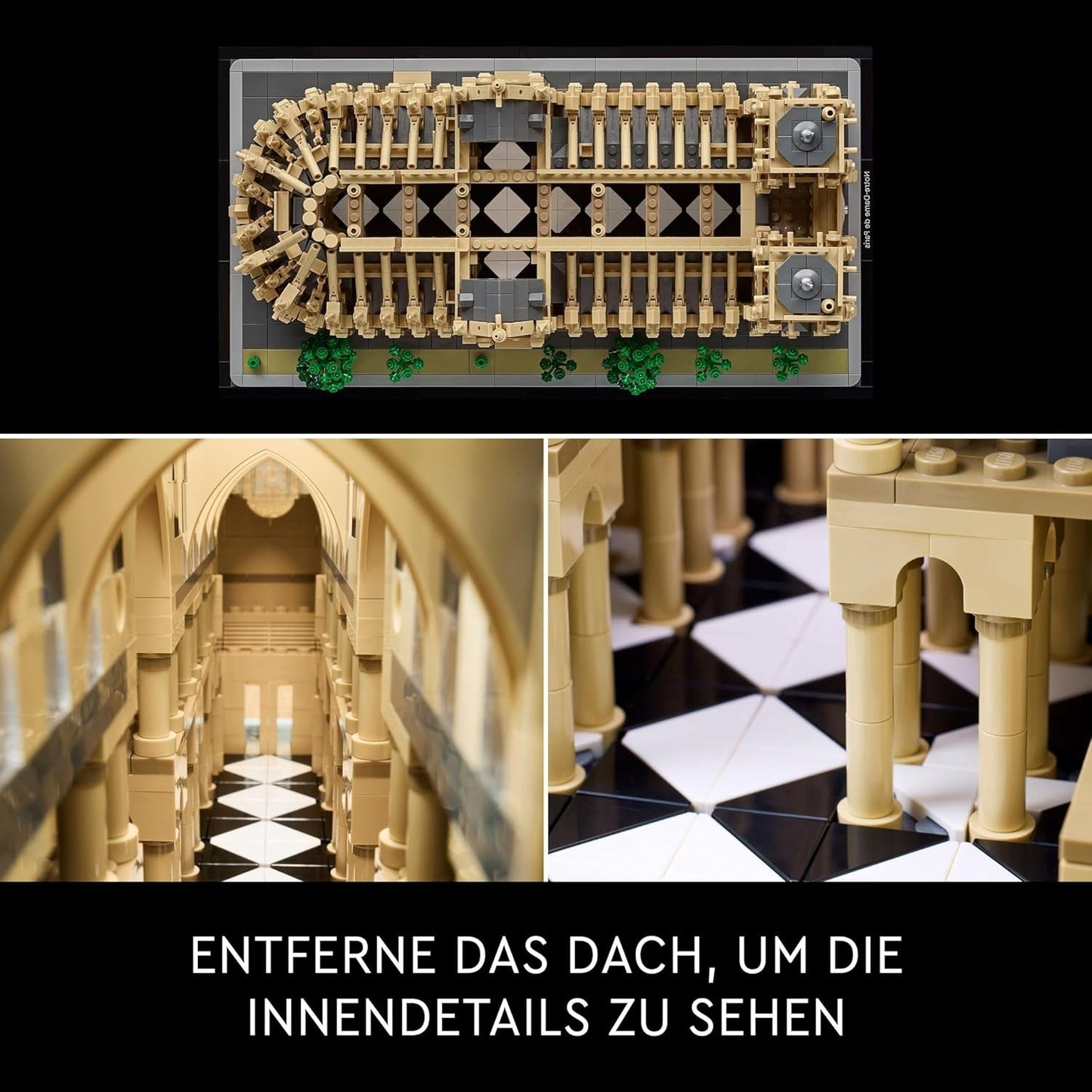 LEGO Architecture Notre-Dame De Paris, Sběratelství pro dospělé, Suvenýr Francie, Dárek pro ženy, muže, světoběžníky a všechny nadšence historie, Architektonický model 21061 Stavebnice Besuche den LEGO-Store