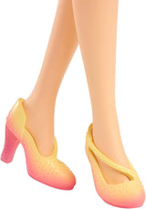 Módní panenka Mattel Wicked Glinda a doplňky s blond vlasy, různými možnými pozicemi a odepínatelnými plesovými šaty, HXT63
