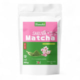 Sakura Matcha Tea 50g - Ceremoniální třída z Japonska - Prémiový zelený čaj s práškem z květů sakury - První sklizeň, mletý kámen, Vegan, bez přísad