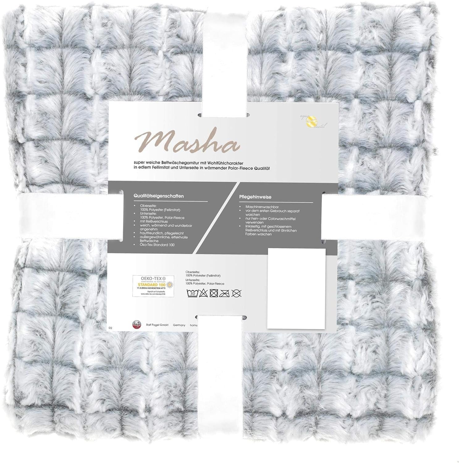 Aqua-Textil Nadýchaná plyšová přikrývka 150 X 200 Cm Šedá Bílá Melange Plyšová TV přikrývka Přehoz Sherpa Fleece Oeko-Tex Ottawa Postele a přikrývky Besuche den aqua-textil-Store Šedá umělá kožešina Povlečení 155 X 220 Cm