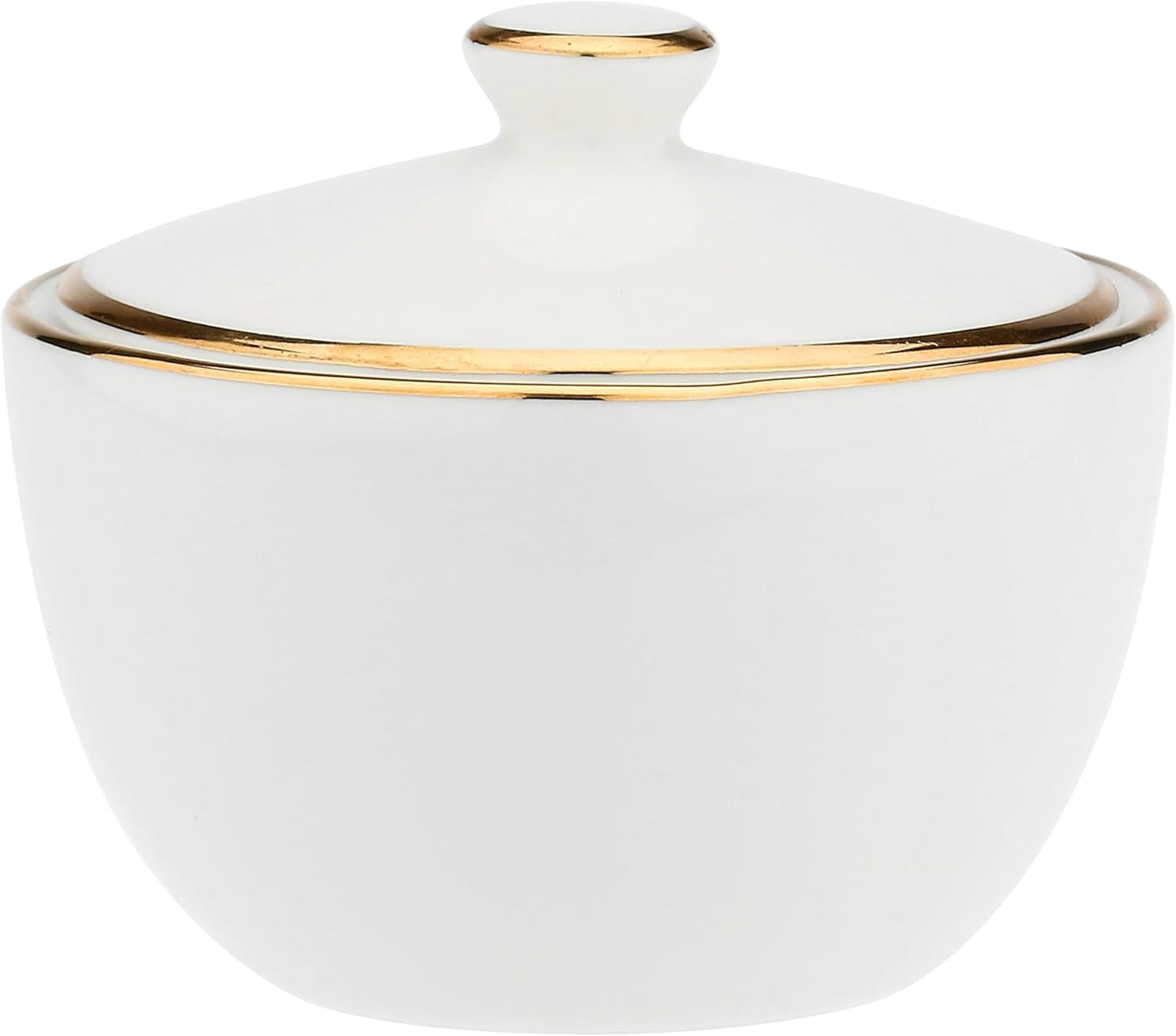 - Zuckerdose aus Porzellan, Durchmesser 10 cm, Höhe 7,3 cm, Kollektion Majestà