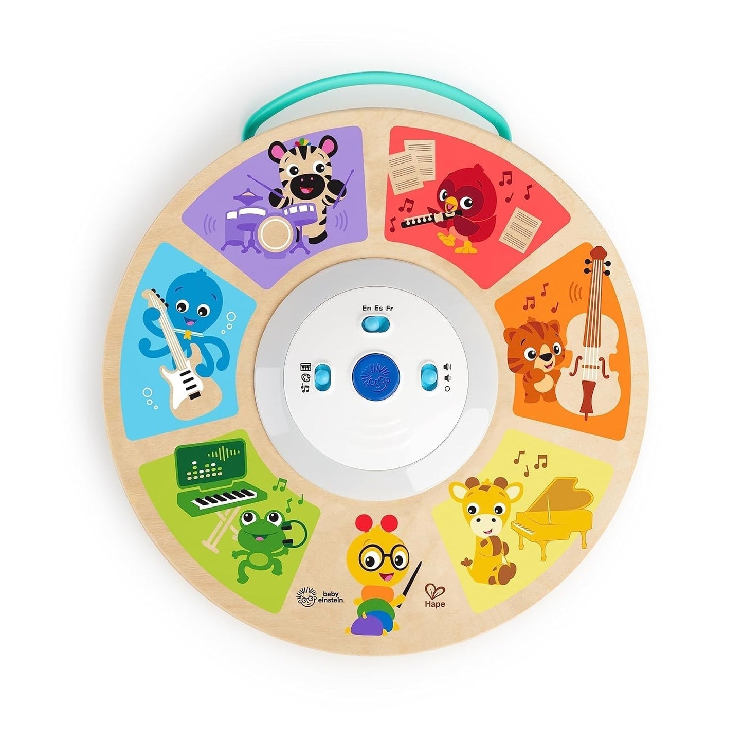 Baby Einstein, Hape, Cal's Smart Sounds Symphony Magic Touch Elektronická dřevěná hračka pro aktivity ve 3 jazycích (angličtina, francouzština a španělština), 3 režimy, od 6 měsíců Bebe Naty Shop Toys Výchozí název