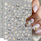 5ks Geprägte Gänseblümchen Nagelsticker Selbstklebend Blumen Nagelaufkleber Gänseblümchen Schmetterling Nagel Sticker Nageldesign Aufkleber Nägel Zubehör Blume Nail Sticker Flower Nail Art Stickers