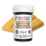 Potravinářské barvivo Sugarflair Colourflex Extra Paste Golden - Jedlé potravinářské barvivo na máslový krém, čokoládu, cukrovou pastu, polevu, fondán, dortové směsi, těsta a další - 25g