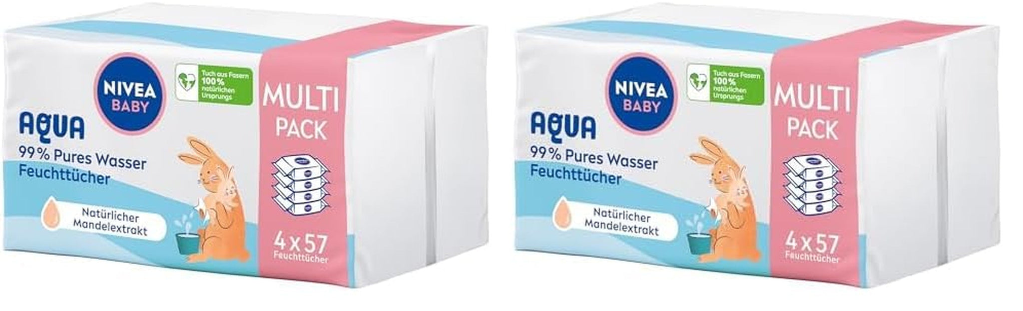NIVEA Baby Aqua vlhčené ubrousky 4x57 kusů