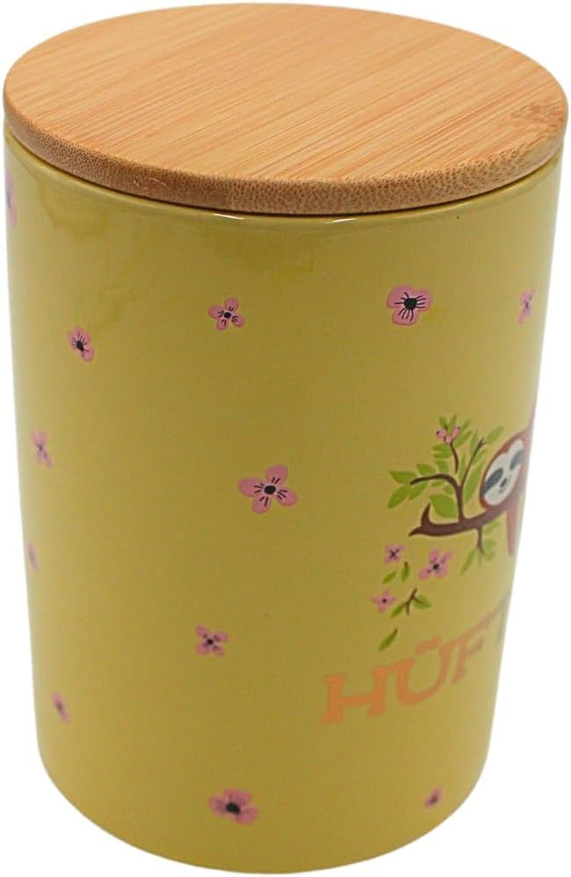 Dekohelden24 Elegantní keramický úložný box/káva/čerstvé potraviny/sušenky Hüftgold. Motiv: jen tak. Rozměry: V/Ø 15,6 x 11 cm. Naty Shop boxy na skladování potravin