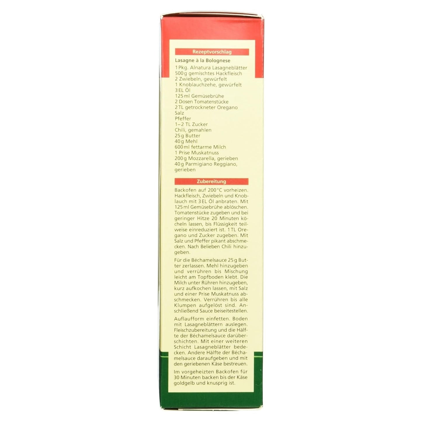 Bio lasagne, 250g