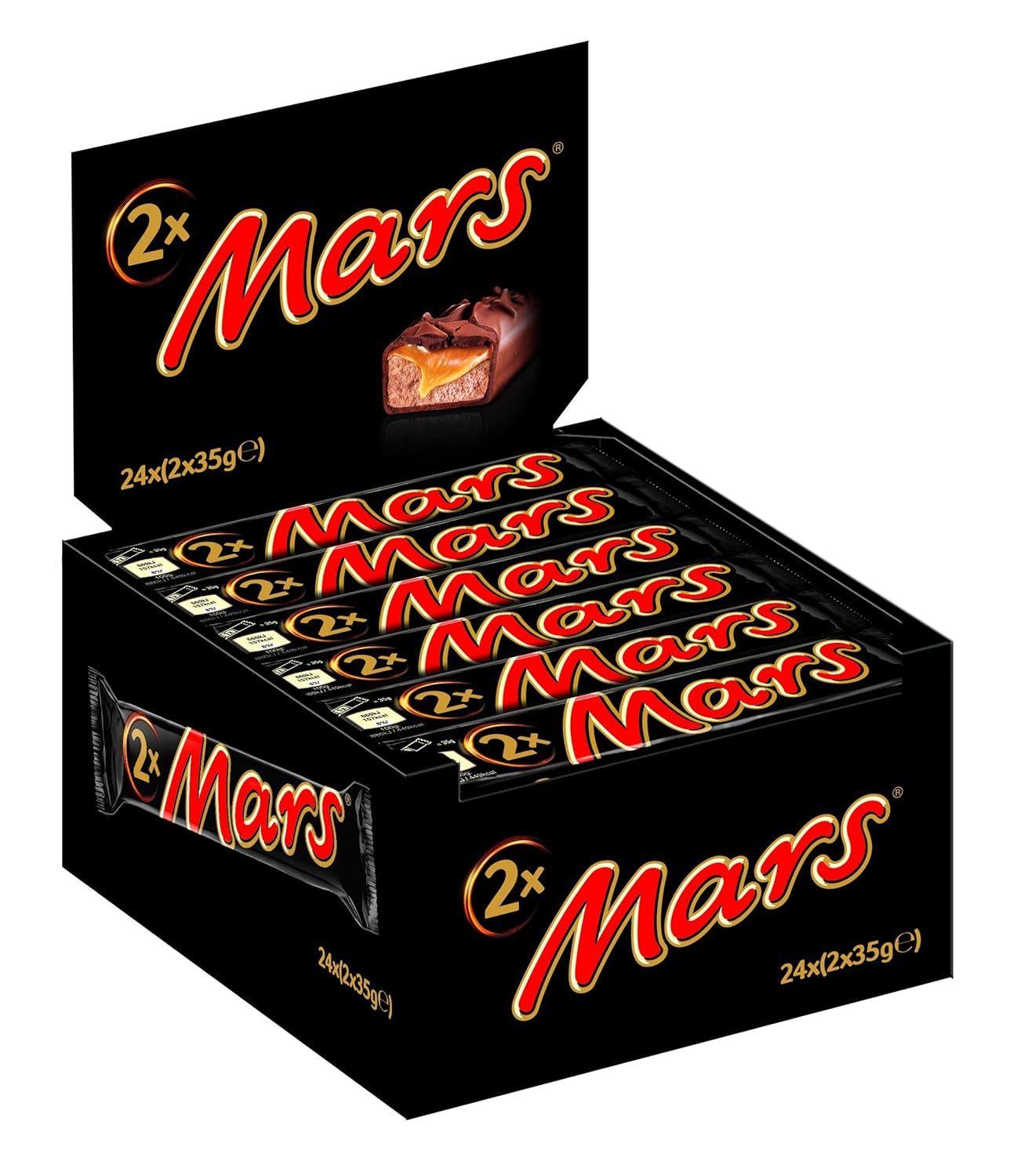 Čokoládové tyčinky Mars, s karamelem, nugátem a mléčnou čokoládou, 32 balení x 51 g