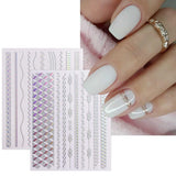 JMEOWIO Nálepka na nehty Aurora 12 Blatt Nálepka na nehty Selbtklebend Nagelaufkleber Holografisch Dekoration Nageldesign Zubehör