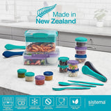 Systém obědových boxů Bento Box TO GO s přihrádkami | Box na oběd 1,25 l s nádobou na jogurt/ovoce | pro děti i dospělé l | Bez BPA Minty Teal [21685-8T], mátově zelená Naty Shop boxy na skladování potravin
