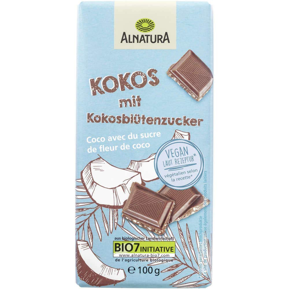 Bio veganská alternativa čokolády s cukrem z kokosových květů, 100g