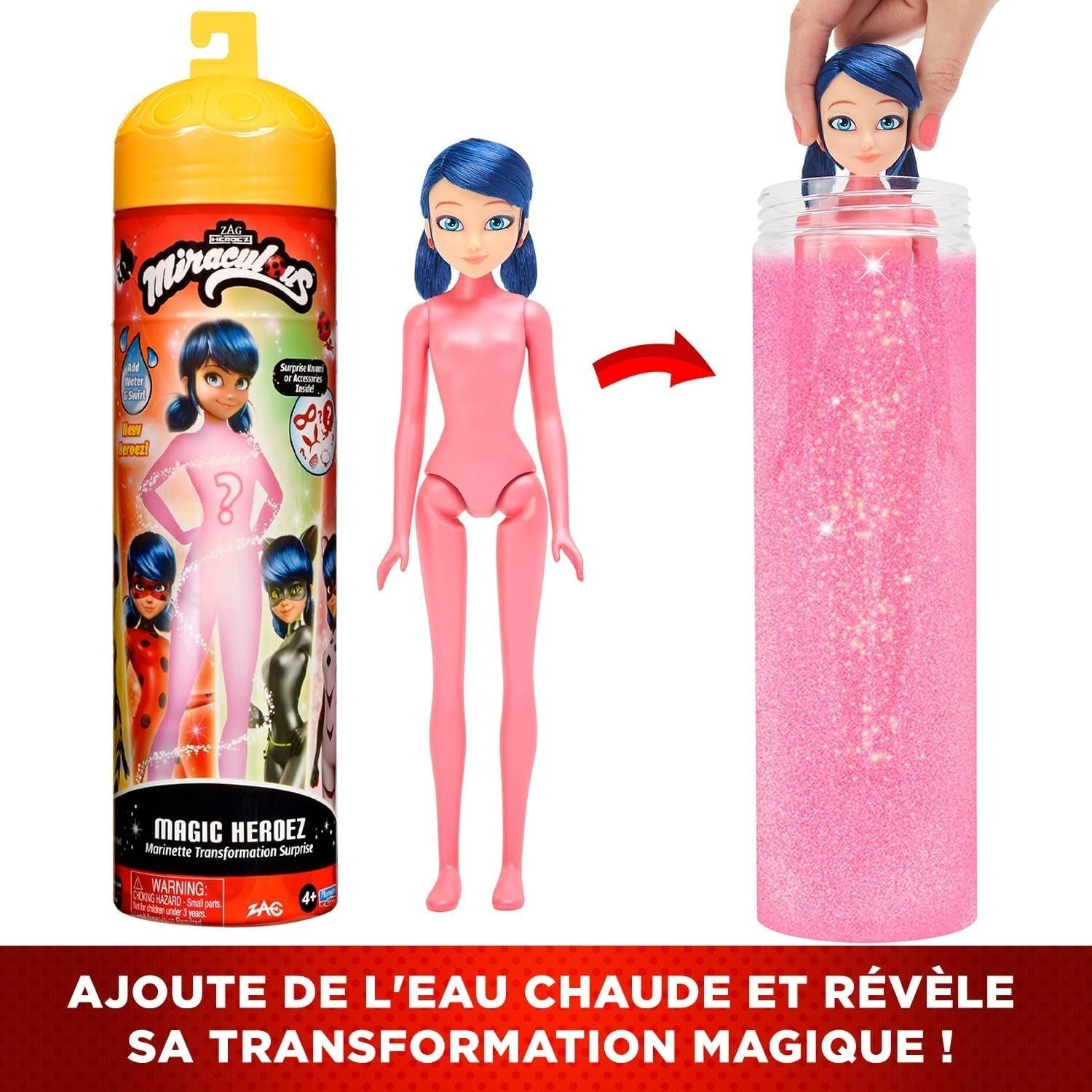 Bandai - Miraculous Ladybug - Panenka Marinette Color Change Surprise - Miraculous Jointed Doll, 26 cm + 3 překvapení - Náhodný model - P50390 Dolls Naty Shop