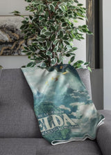 Deka Zelda Sherpa – Sky Totk – 100 x 150 cm – oficiální licencovaný produkt, zelená, dvojité postele a přikrývky HÃ”MADICT