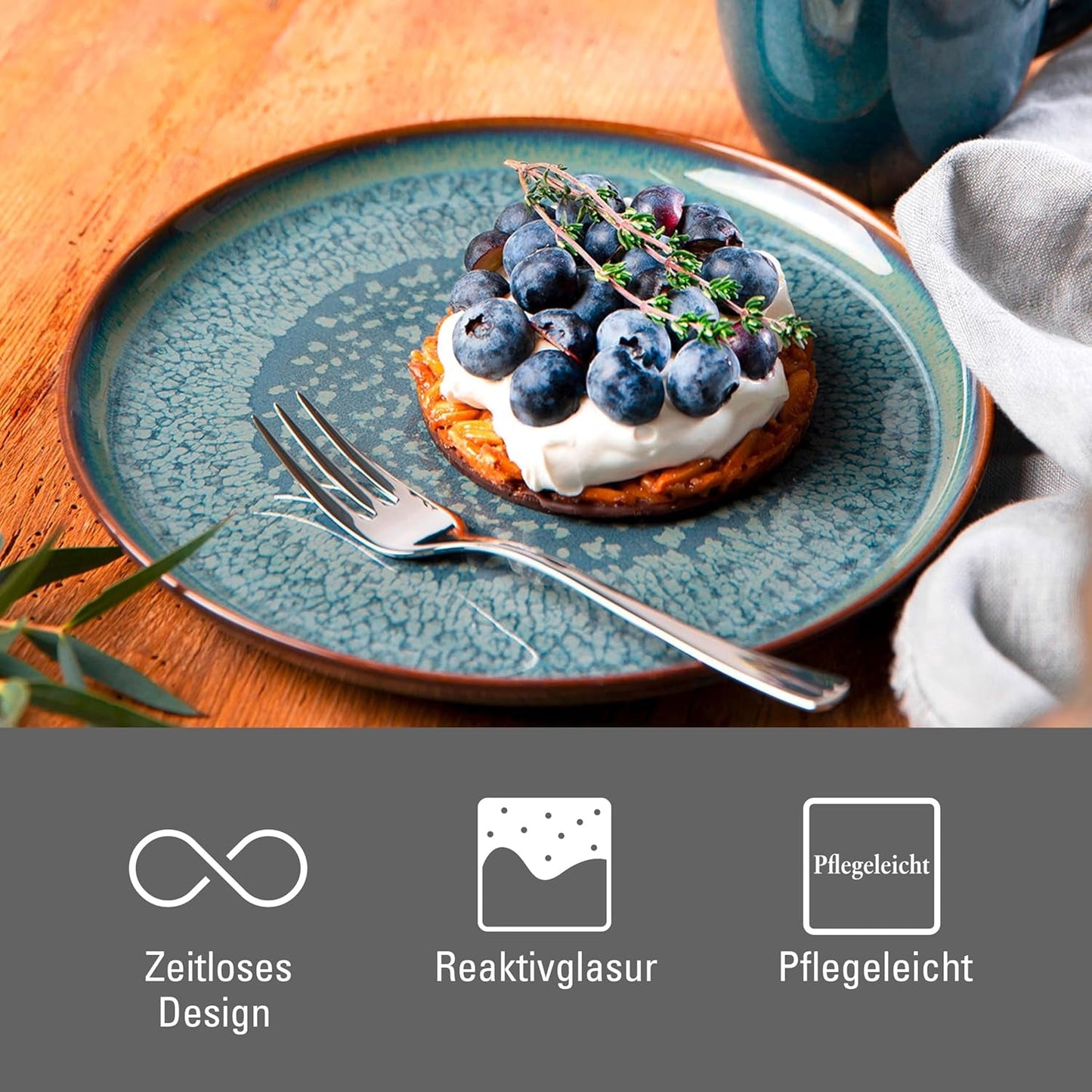 Sada nádobí Crafted Breeze od Villeroy & Boch, 4 kusy, pro 2, zelená