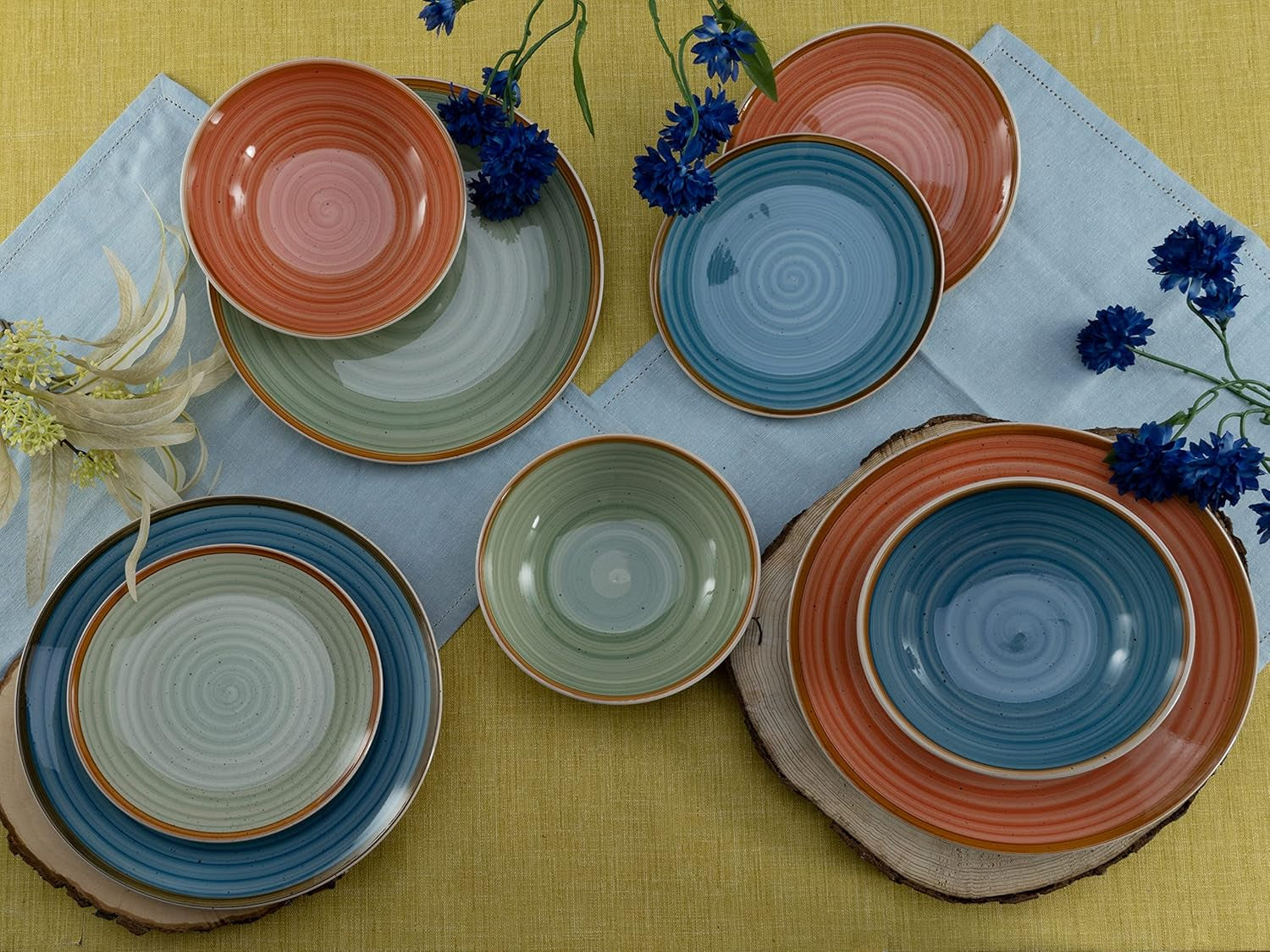 CreaTable, 22851, COUNTRY Series, 24dílná sada nádobí pro 6, porcelánová kombinovaná služba, vhodné do myčky a mikrovlnné trouby, kvalitní výroba