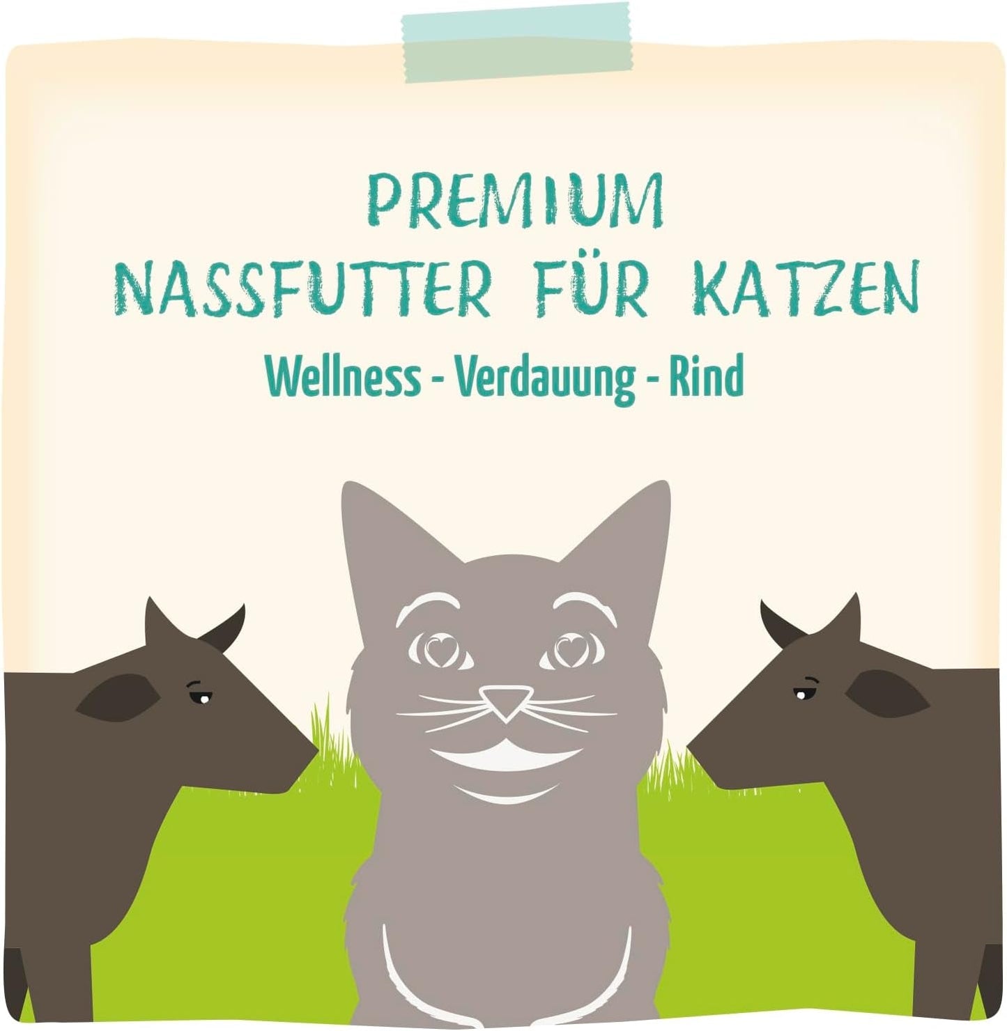 MjAMjAM - Prémiové mokré krmivo pro kočky - Wellness - Digestive - Hovězí maso, balení 12 ks (12 x 125 g), bez obilovin