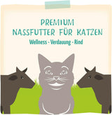 MjAMjAM - Prémiové mokré krmivo pro kočky - Wellness - Digestive - Hovězí maso, balení 12 ks (12 x 125 g), bez obilovin