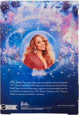 Barbie Mariah Carey - Sběratelská panenka s třpytivě červenými šaty, volány, rozparek, okouzlující kadeře, stříbrné doplňky, červené vysoké podpatky, vánoční tradice, dekorace, HJX17