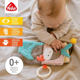 Fehn Play Glove Safari - Prstové loutky Hračka pro miminko Opice a slon pro uchopování a vytváření zvuků a měkká obrázková kniha Bruno - dotyková kniha pro děti s motivy zvířat Hračky pro miminka Naty Shop