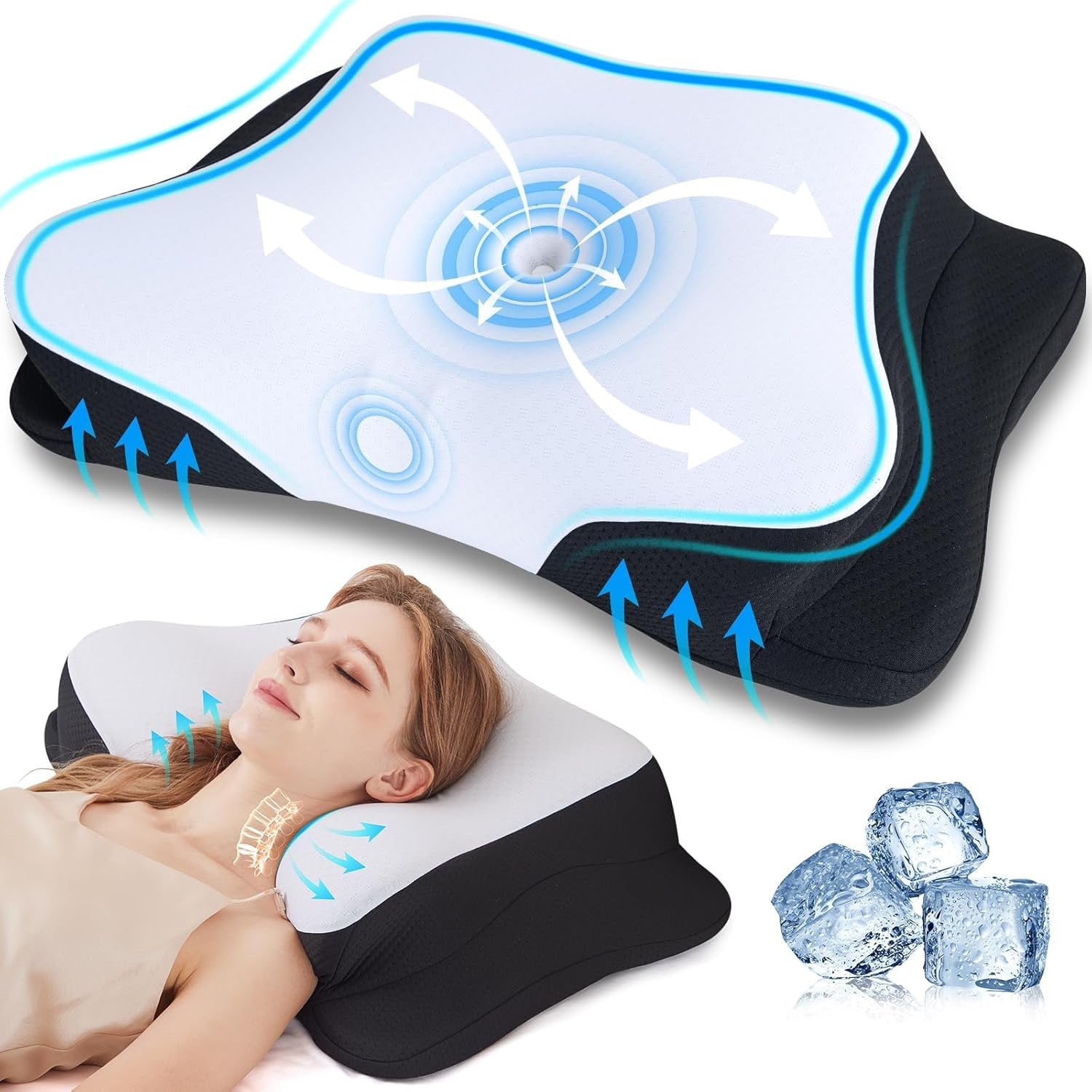 SUPA MODERN Memory Foam Polštář Boční Spací Chladivý Polštář 60X40 Ortopedický Zadní Strana Žaludek Krční Polštář Krční Ortopedické Polštáře Naty Shop Výchozí název
