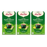Yogi Tea - Zelený čaj se zázvorem a citronem, Bio ajurvédský čaj s kořením a bylinkami, Směs zeleného čaje, zázvoru a citronu, Yogi Tea 3 Pack, 3X17 čajových sáčků (celkem 51 čajových sáčků), Ideální jako dárek