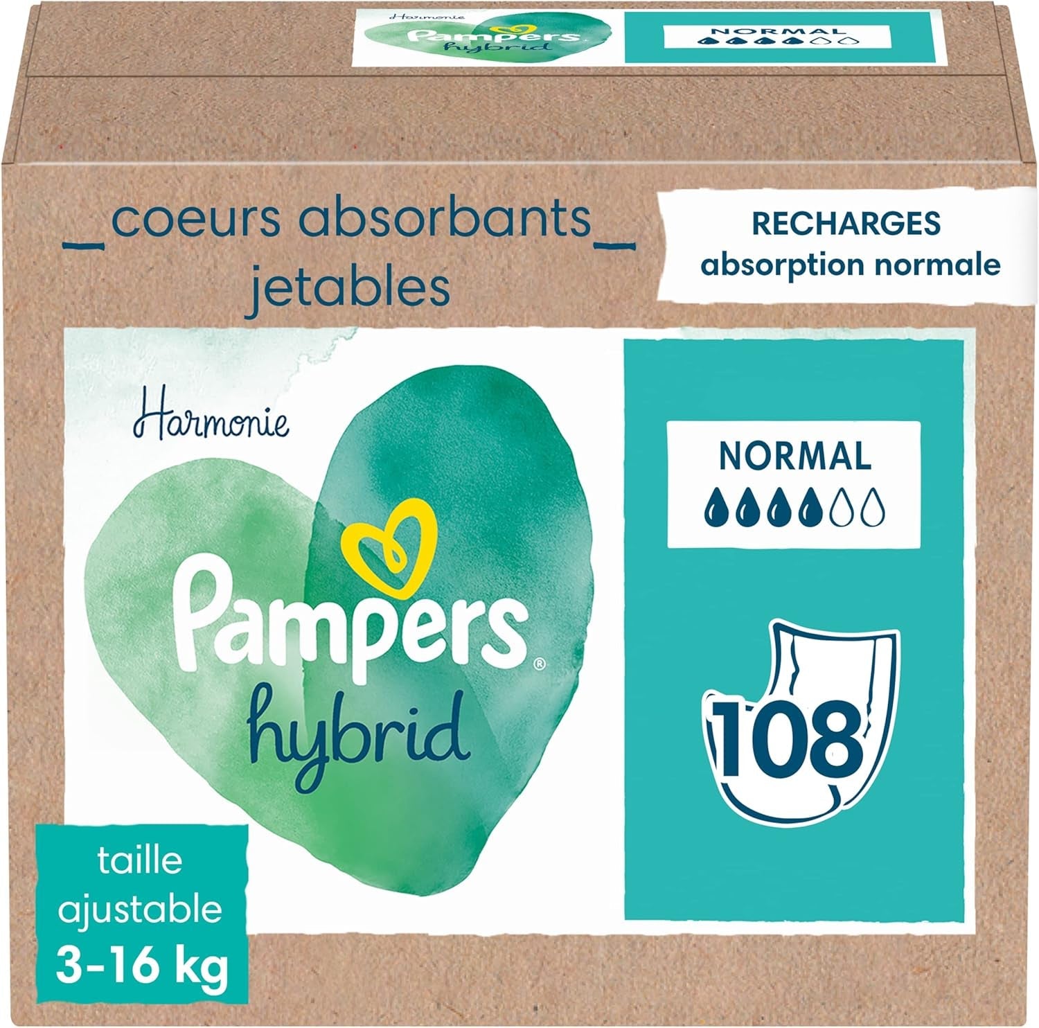 Pampers (stará verze), Balení po 108 kusech absorbentů, Standard - 1 kus