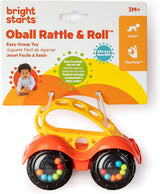 Bright Starts Oball Rattle Toy Motor Activity Hračka pro miminka a batolata od 3 měsíců 1 kus Náhodná barva Modrá nebo červená Dětské hračky Naty Shop