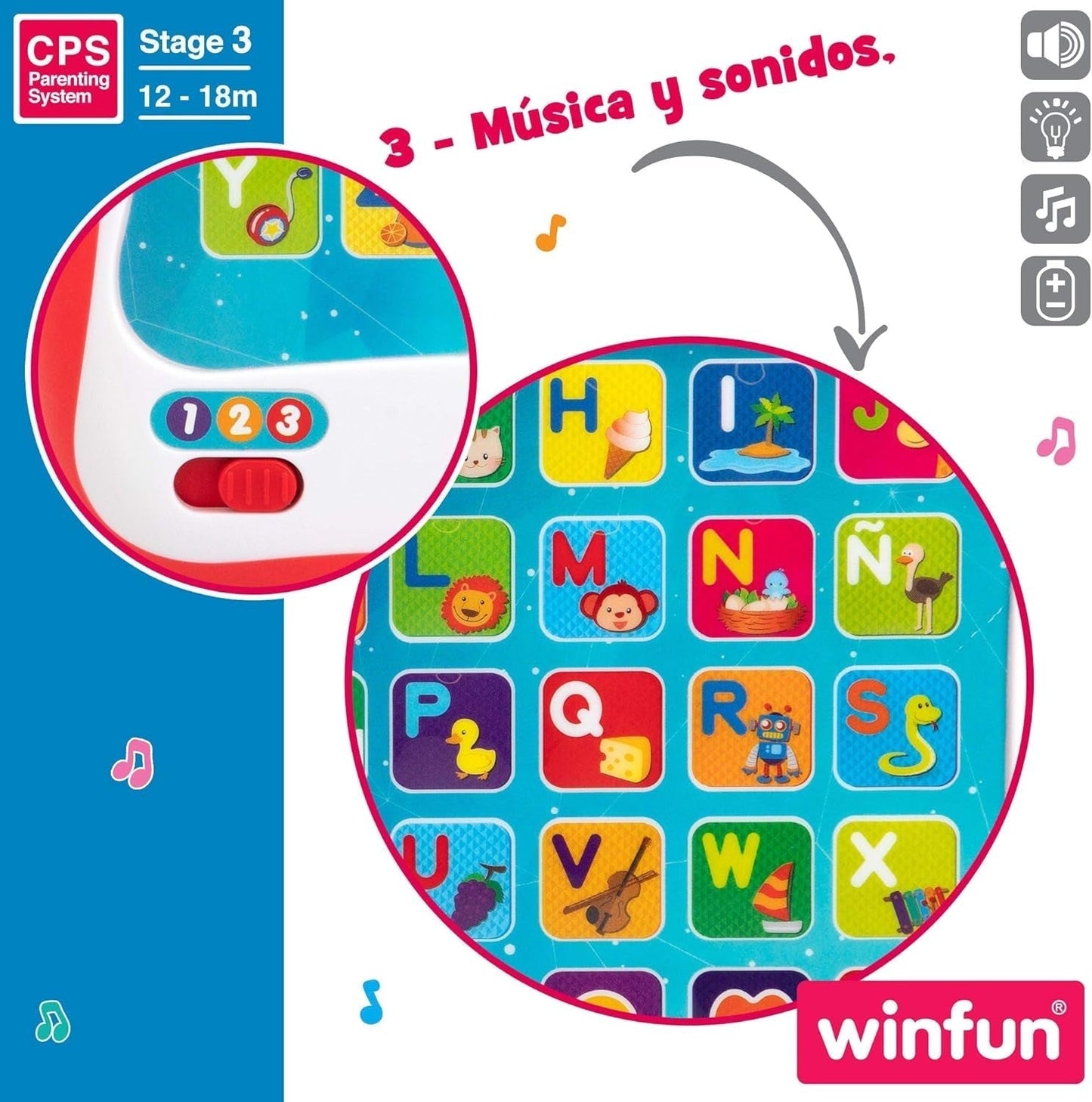 winfun ColorBaby 44256 výukový podnos se světlem a zvukem Hračky pro miminka Naty Shop