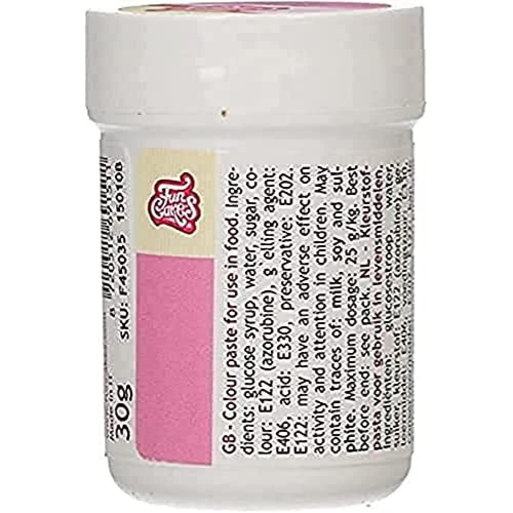 Koncentrované potravinářské barvivo Funcakes Paste Color Pink; na těsto, krém, fondán, marcipán, těsto, modelovací pastu a květinovou pastu. Halal a košer. 30 g