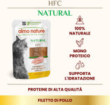 almo nature HFC Natural - Mokré krmivo pro kočky - s kuřecím masem - Lidská kvalita, Bez lepku, Monoprotein - 55g, balení 6 ks