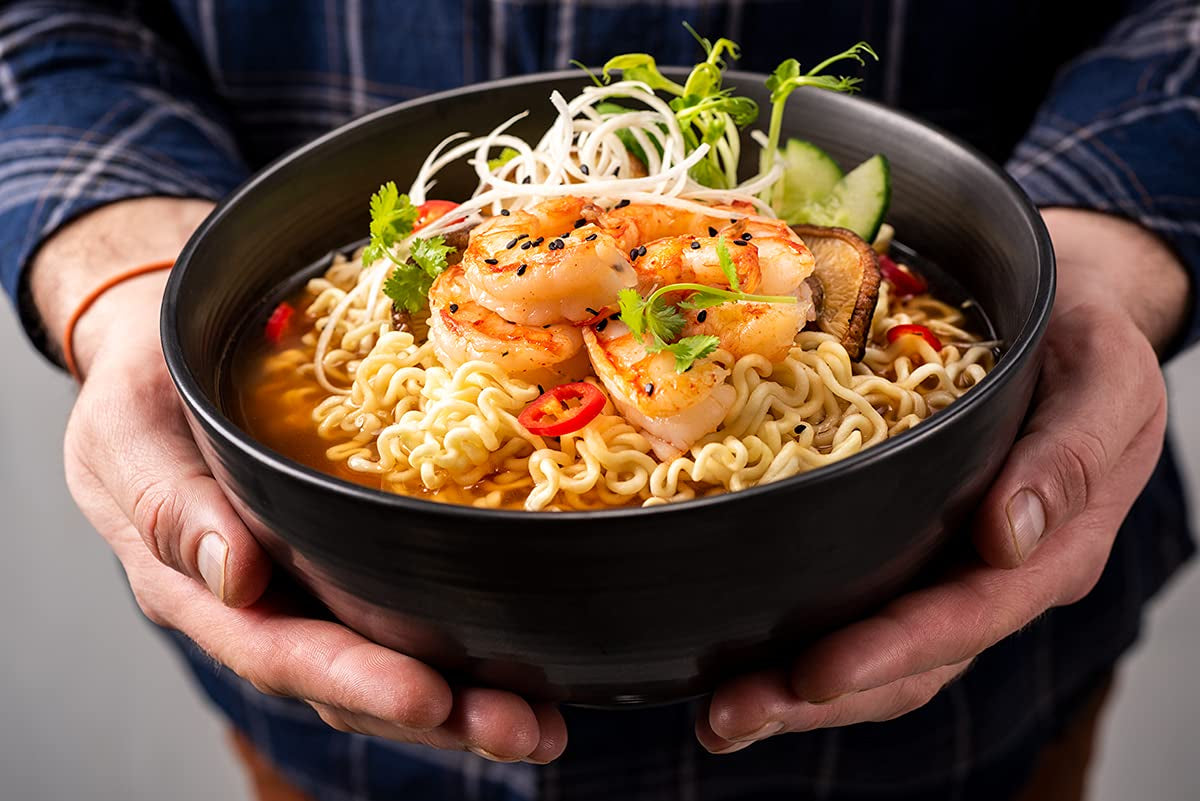 Nong Shim instantní nudle s krevetami, velká mísa – korejská polévka Ramen – rychlá příprava – 115 g (1 balení)