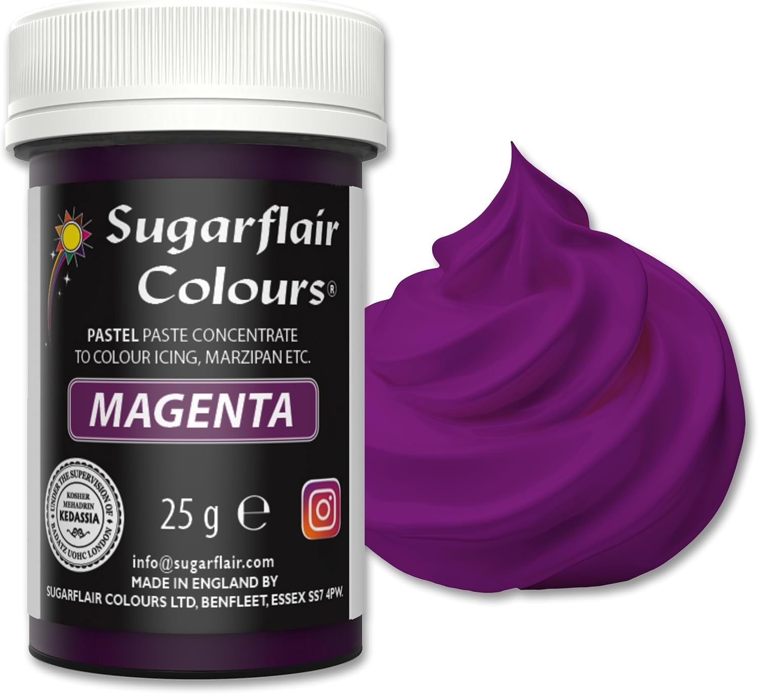 Sugarflair Pasta Potravinářské barvivo pastelově purpurové, potravinářské barvivo na těstoviny, fondán a marcipán, spektrální koncentrované barvy - 25 g