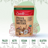 Stévie + Erythritol 1:2 Süßstoff | 1G = 2G Zucker | 100% Natürlicher Zuckerersatz - 0 Kalorie - 0 Glykämischer Index - Keto Und Paleo - 0 Netto-Kohlenhydrát - Kein GVO - Castello od roku 1907 - 850 G Sladidla Naty Shop