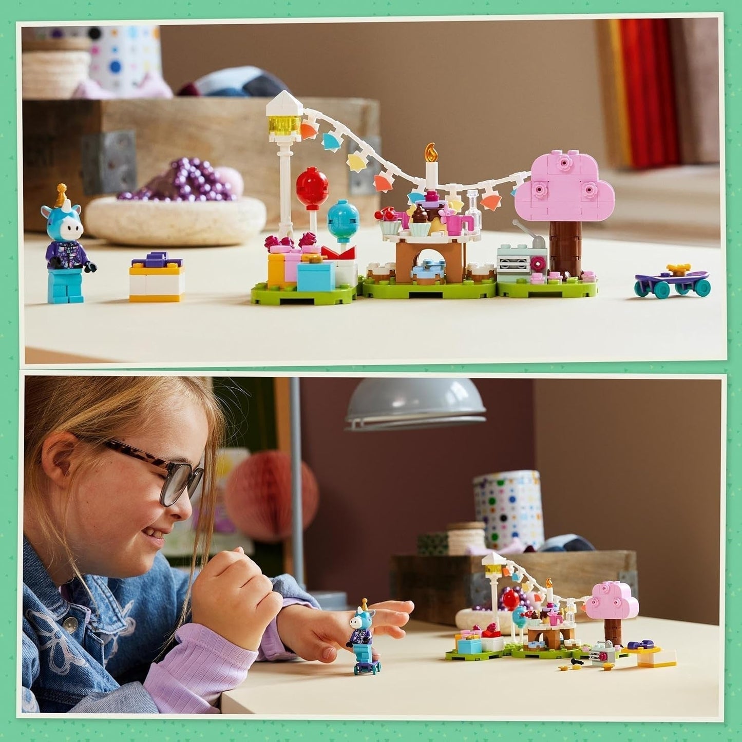 LEGO Animal Crossing Jimmyho narozeninová oslava Dětská kreativní hračka Videohra Sada zvířátek s koněm Dárek pro dívky a chlapce 6 let 77046 Stavebnice Besuche den LEGO-Store