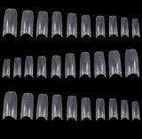 TRIXES 500ks Gelové špičky na nehty Francouzské nehty Průhledné akrylové špičky pro DIY manikúru 10 různých vzorů
